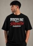 Premium 240 GSM Men’s Discipline Strength Oversized GYM T-Shirt