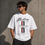 Premium Oversized Mustang Graphic T-Shirt | Vintage Car Print | Streetwear Tee