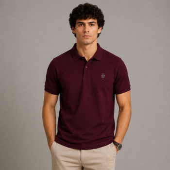 Premium Maroon Polo T-Shirt | Regular Fit | Classic Collar & Stylish Logo