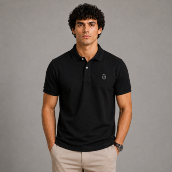 Premium Classic Black Polo T-Shirt | Regular Fit | Soft & Comfortable Cotton Fabric