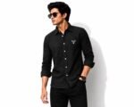 Premium Textured Black Casual Shirt | Full Sleeve Stylish Shirt