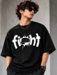 TAGGLIO Unisex Oversized Black T-Shirt – Fight Graphic